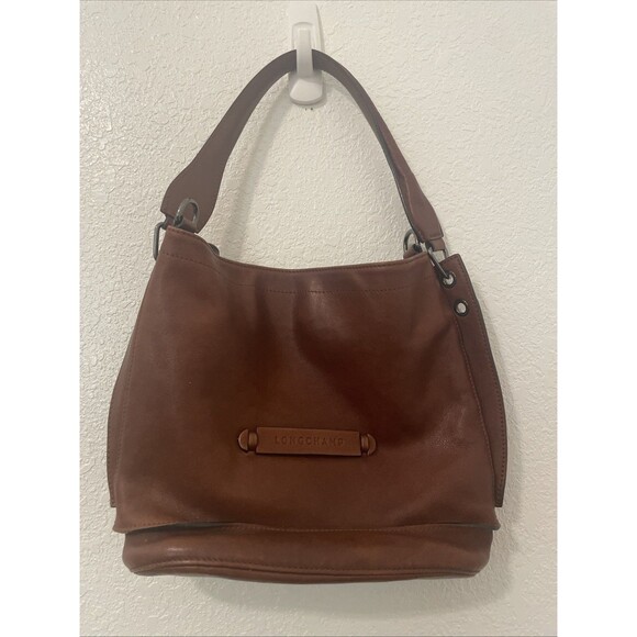 Longchamp Handbags - Longchamp Paris Leather Brown Handbag Tote Bag Satchel Purse Classic Preppy See